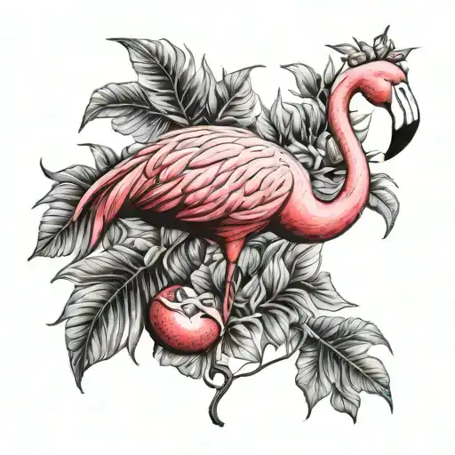 Red Chilli Pepper With Flamingo