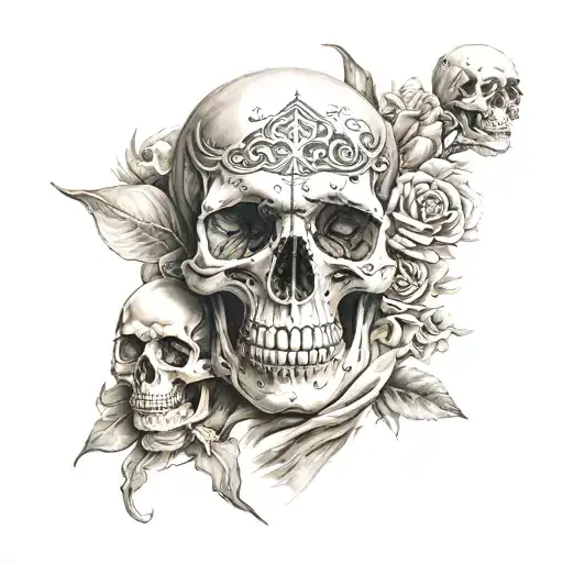 Sand Glass Skull And Face