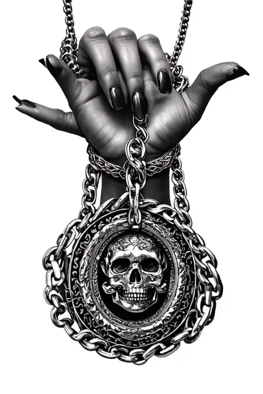 A Woman Hand Holding De Dominic Toretto Chain Necklace