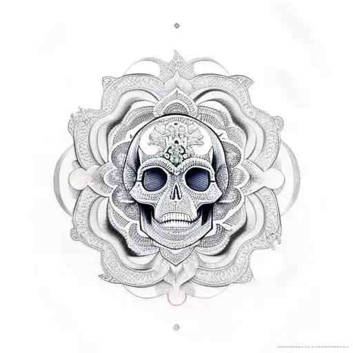 Mandala Patterns With Skull