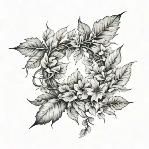Leaf Wreath Tattoo Design