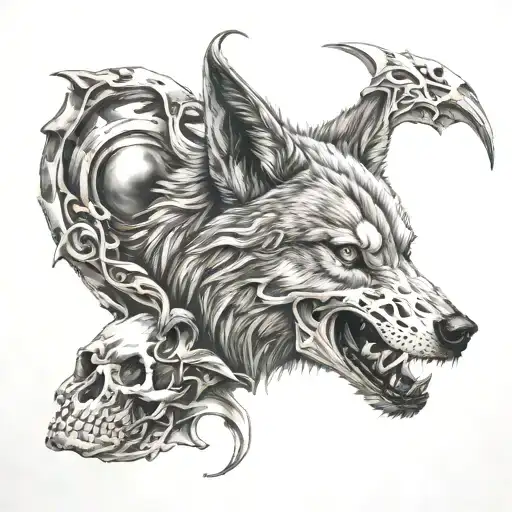 Wolf And Skull