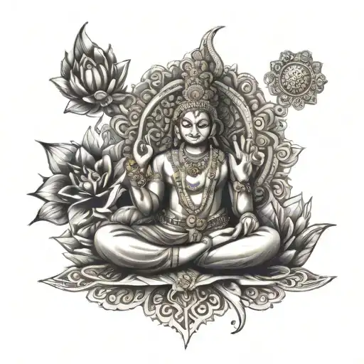 Hindu God And Henna Design