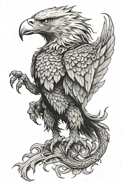 Eagle Transforming Into Dragon