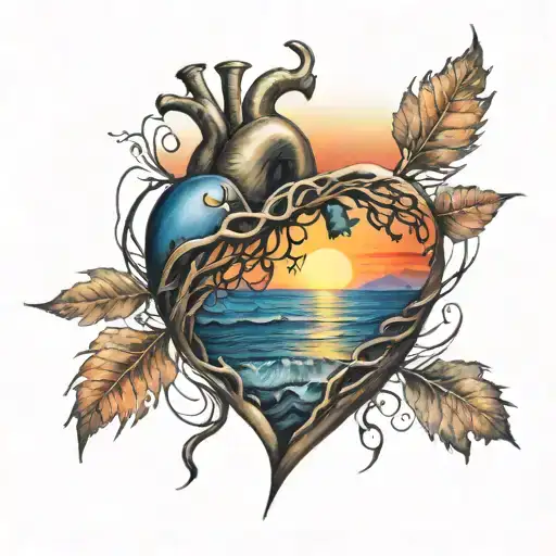 Heart Colored With The Sunset Colors