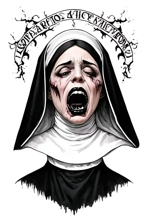 Creepy Nun Crying Black Lips