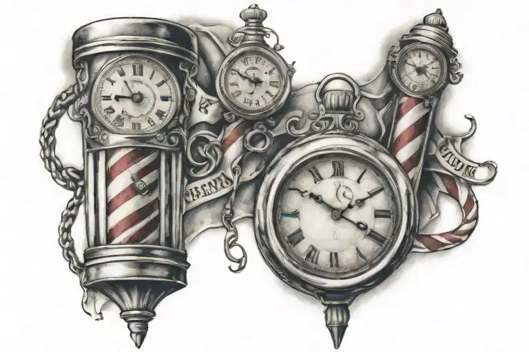 Barber Pole Clock Money
