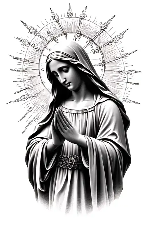 Virgin Mary Praying Hand Holding