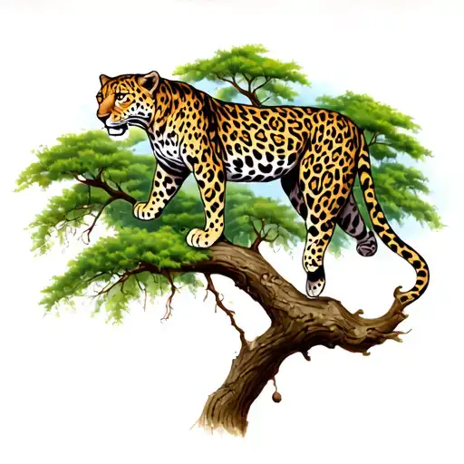 Leopard On A Tree