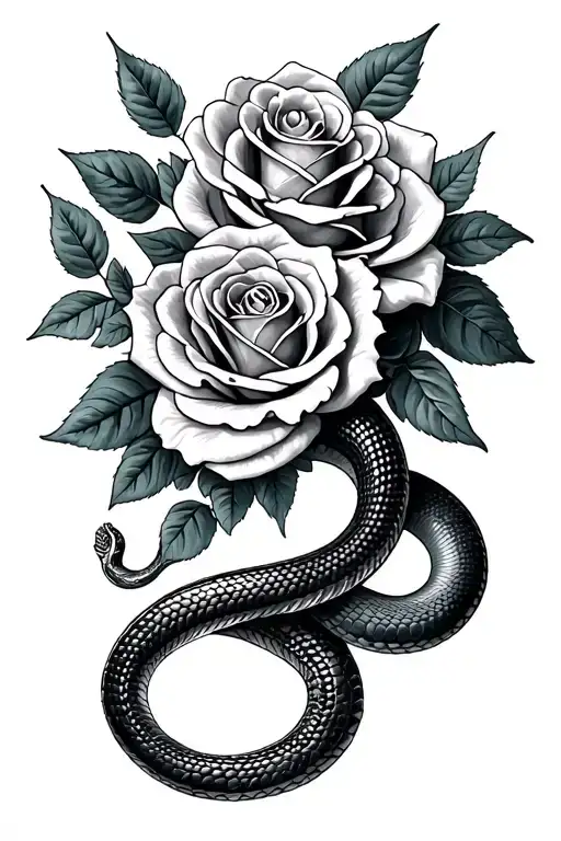 Snake And Roses