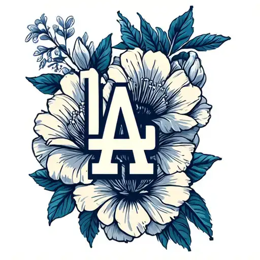 La Dodgers With Floral