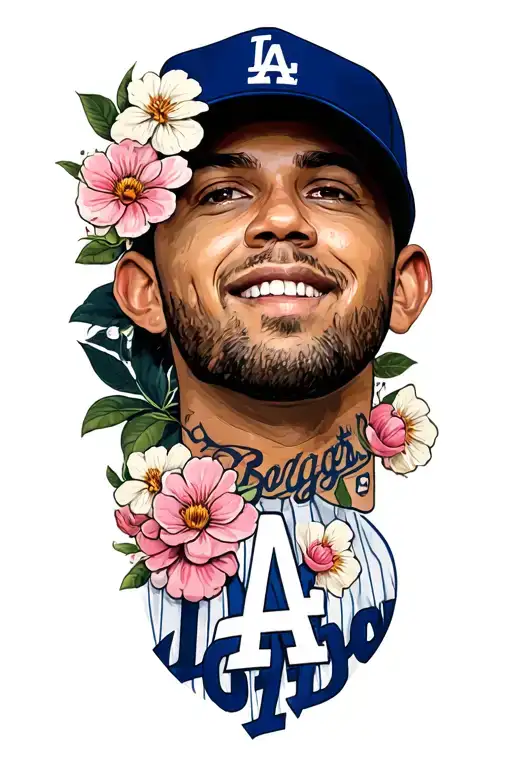 La Dodgers With Floral