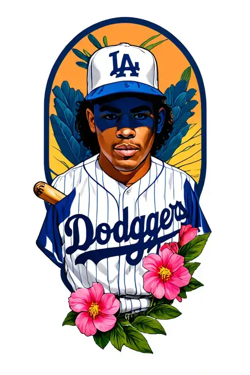 La Dodgers With Floral