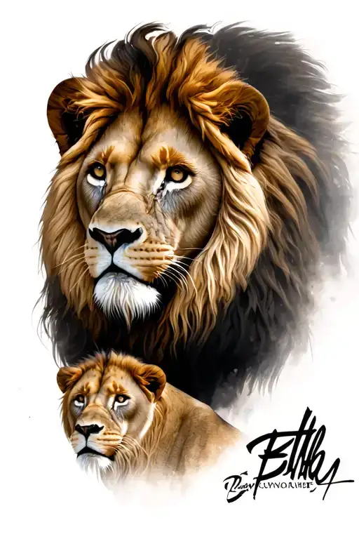 Father Son Lion