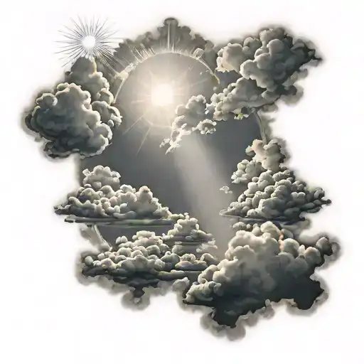 Rays Of Sunshine Breaking Through Cloud