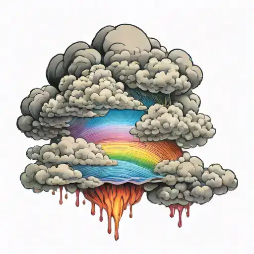 Gray Cloud With Rainbow Melting Out