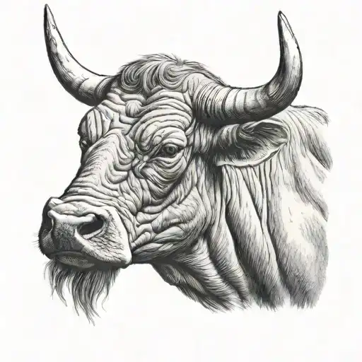 Bull Head Realistic Portrait