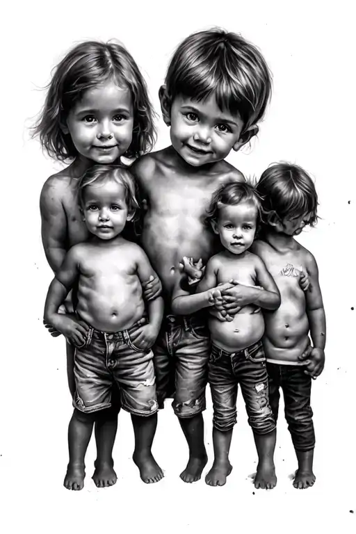 Family Of 4 Children