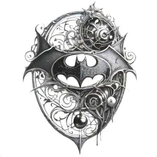 Batman Symbol Intertwined With Lady Bug Surrounded