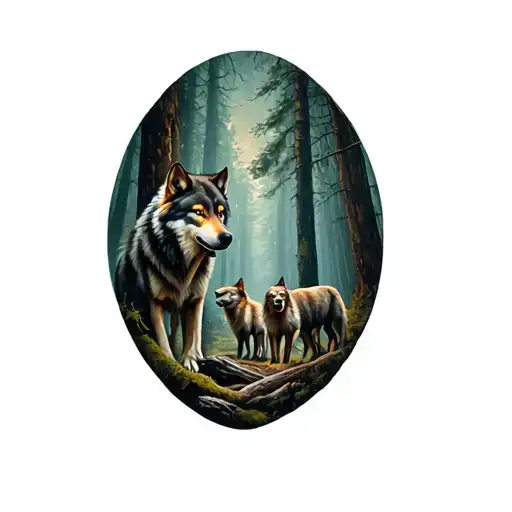 Wolf Vs Family In Thick Forest And A Drakkar