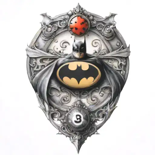 Batman Symbol And A Ladybug Perched Atop