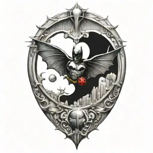Batman Symbol With A Ladybug Flying Towards