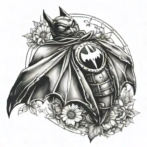 Batman Symbol With A Ladybug Resting