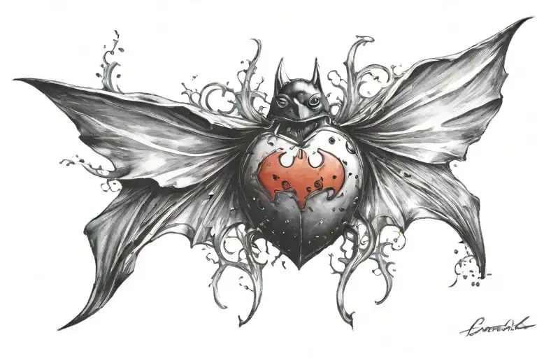 Batman Symbol With A Ladybug Perched