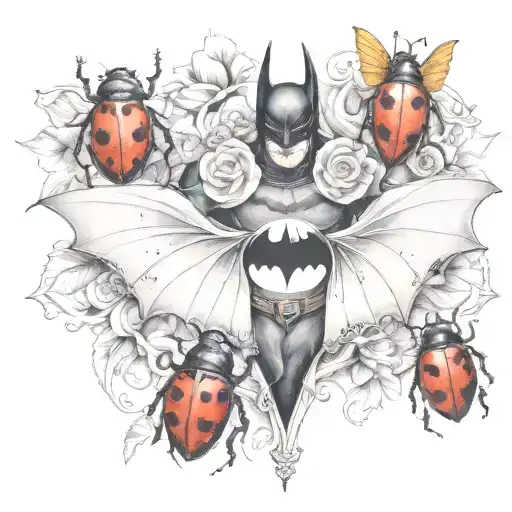 Batman Logo With Lady Bug Inspired