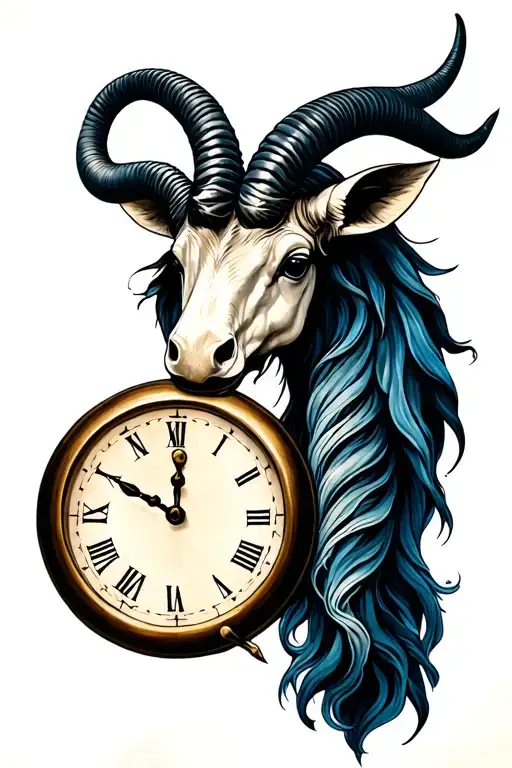 Capricorn Zodiac With A Clock To Represent The Time And That I Need Enjoy The Life