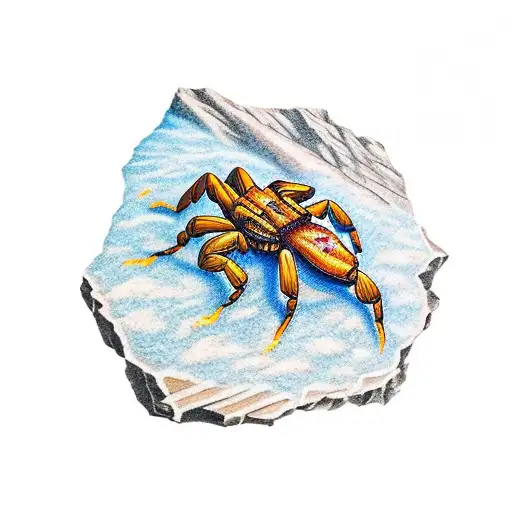 A Scorpion On Top Of A Cracked Stone