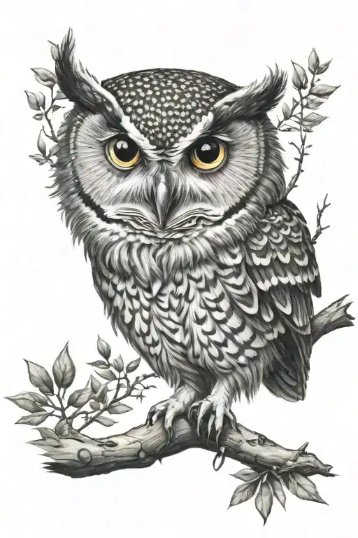 Owl Perched On A Branch