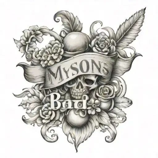 My Son's Name With Baby Decorations Together