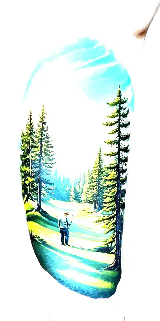 Pine Forest And Family On Golf Course And Ansel Adams And Time Runs On