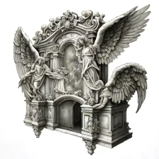 Heaven Gates Angels On Top Looking Down