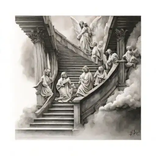 Stairway To Heaven Angels On Top Looking Down