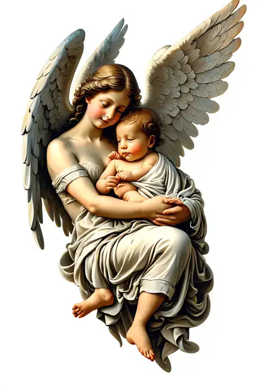 Guardian Angel Holding A Baby