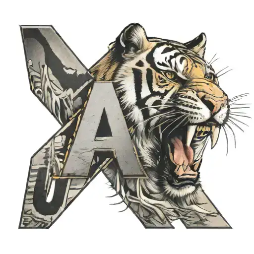 The Word Mizzou In Block Lettering With Tiger Emerging Over The Top Of The Word