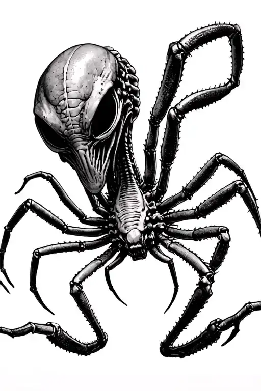 Face Hugger From Alien Minimalist Sketch