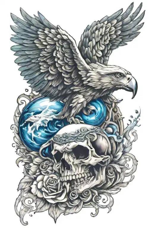 Skull Eagle Eye Blue