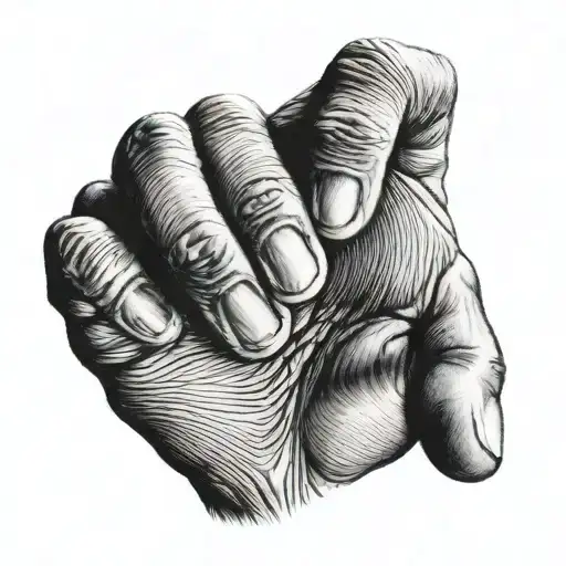 Realistic Hand Palm Nailed To Wooden Board