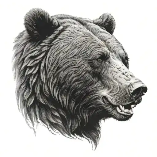 Black Roaring Bear For Forearm