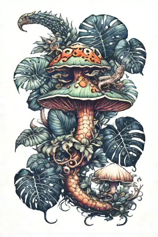 Monstera Mushroom Fairycore Dragon