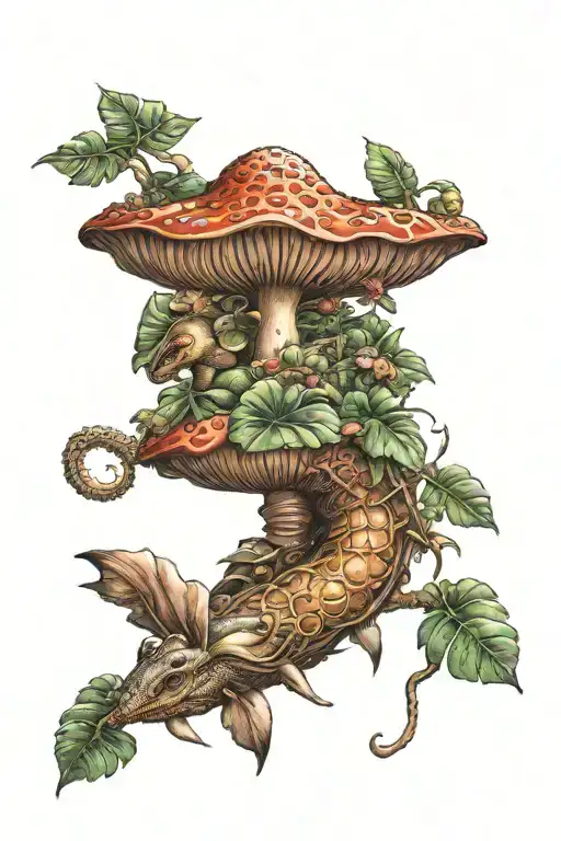 Monstera Mushroom Fairycore Dragon