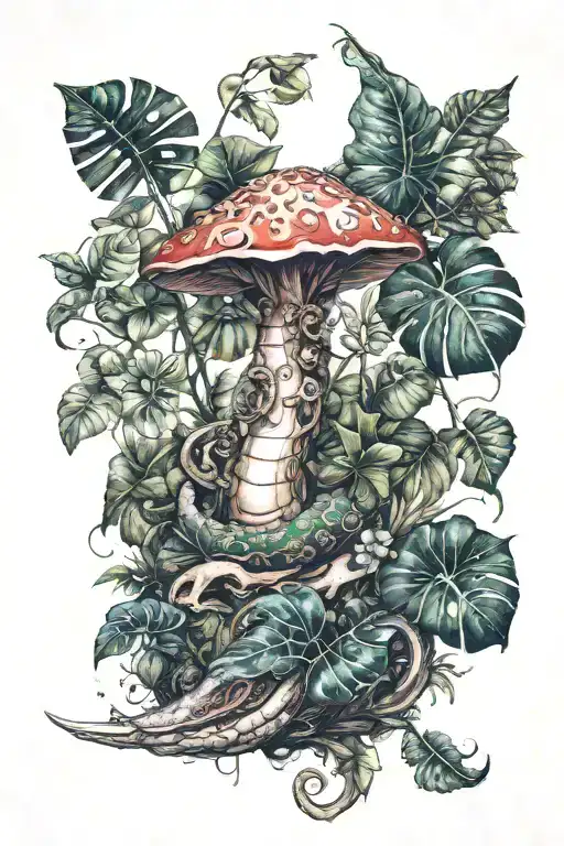 Monstera Mushroom Fairycore Dragon