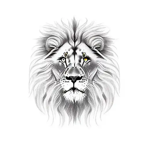 Portrait Lion Site Tattoo Machine