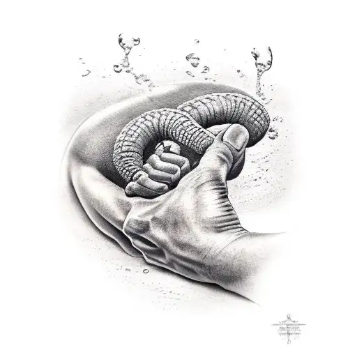 Arm Pulling Another Arm Out Of The Water