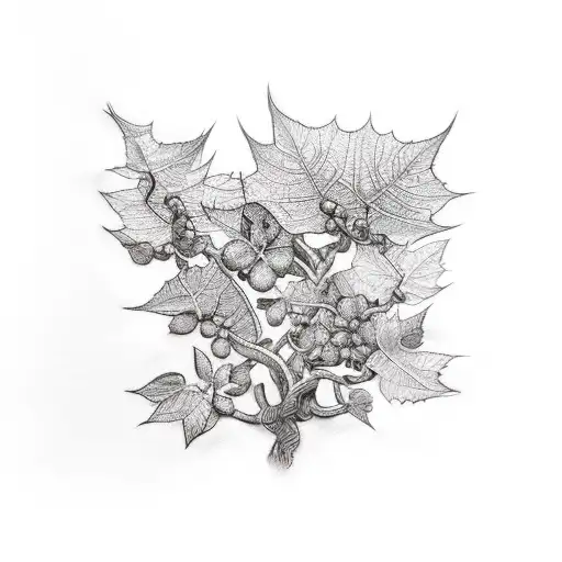 Ivy Vine And Willow Tree