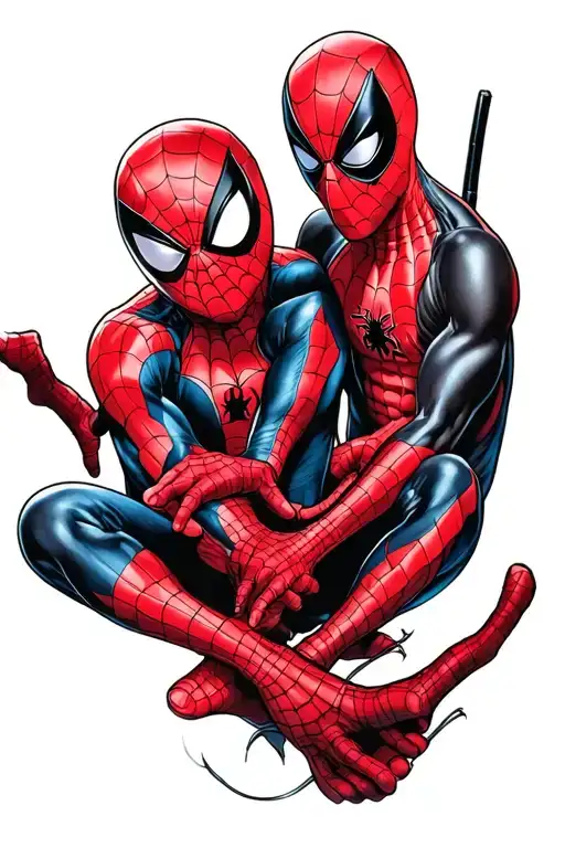 Spiderman And Deadpool Full Color