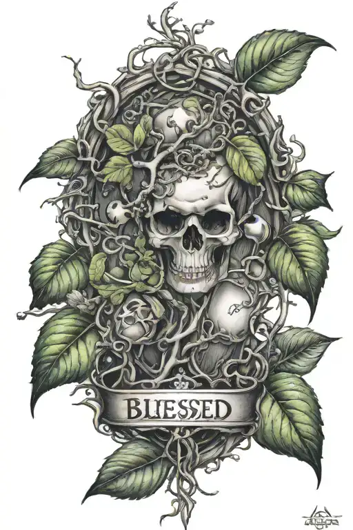 Poison Tree With Chapelet And The Word Blessed Written
